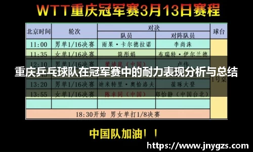 重庆乒乓球队在冠军赛中的耐力表现分析与总结
